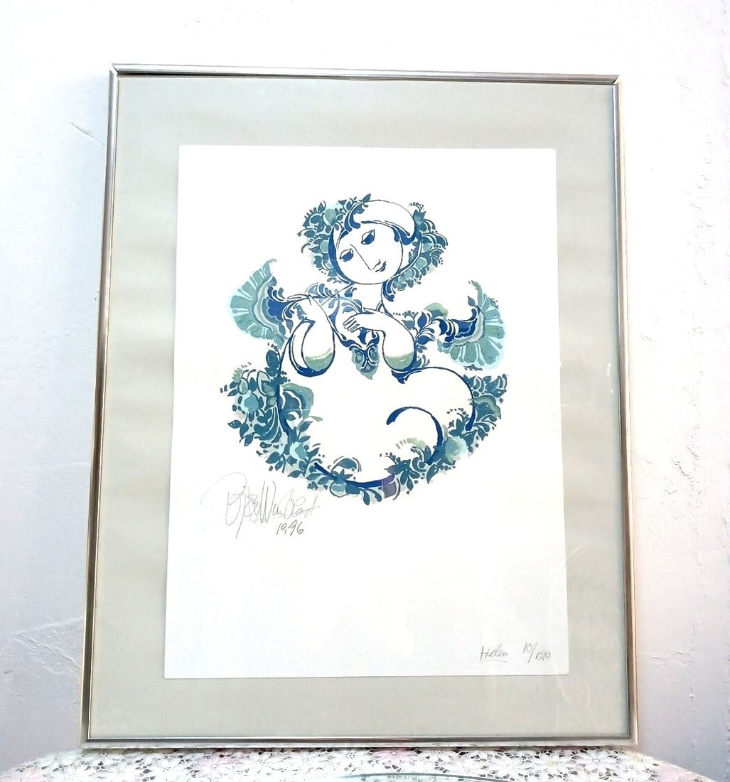 Bjrn Wiinblad Helen Lithograph 1996 Signed 10/ 120 Denmark Art COA Framed (1 of 6)