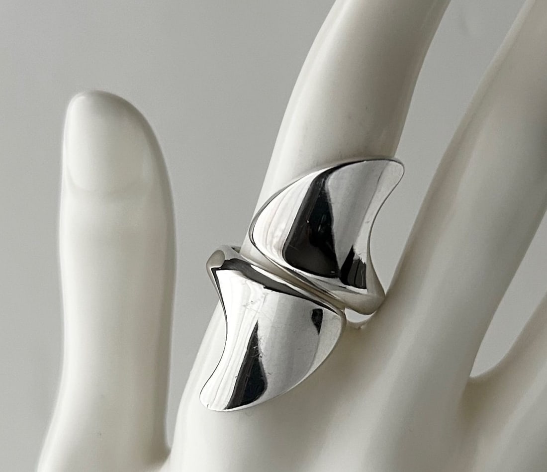 Georg Jensen 194 Sterling Silver 925 Statement Ring Denmark Size US7.5-8 (1 of 7)