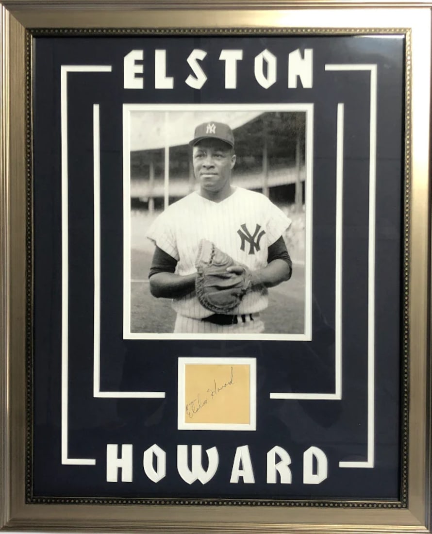Howard Elston Autographed Framed Cut Photo JSA: Howard Elston Autographed Framed Cut Photo JSA A black and white photo of Elston alongside a smaller paper cut, signed in full by the artist across the cut. This piece comes with authentication and ce