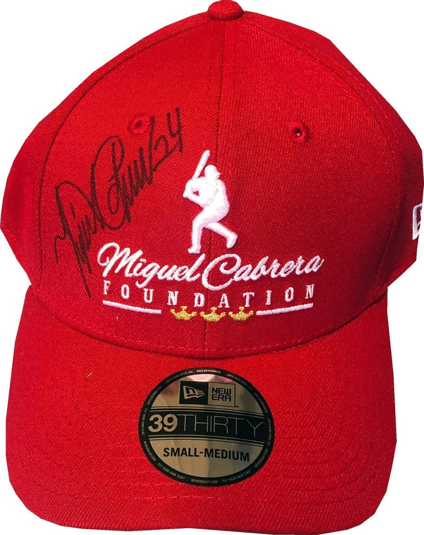 Miguel Cabrera Autographed Miguel Cabrera Foundation New Era Red Hat (1 of 1)