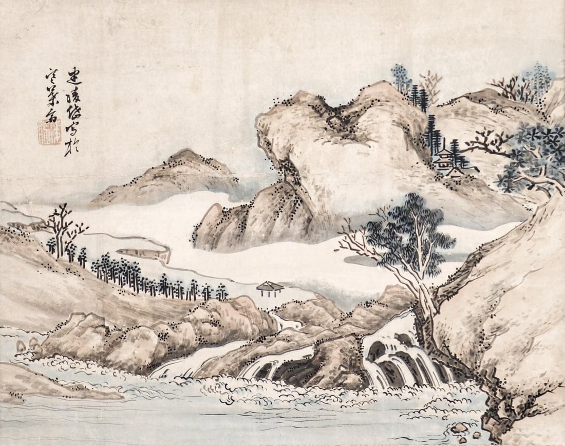 Antique Japanese Hanging Scroll Takebe Ryotai Edo Nanga Landscape Painting: Antique Japanese Hanging Scroll Takebe Ryotai Edo Nanga Landscape Painting Item Specifics: Artist: Takebe Ryotai Subject: Landscape (Sansuizu) Material: Ink and light color on paper Style: Japanese Ye