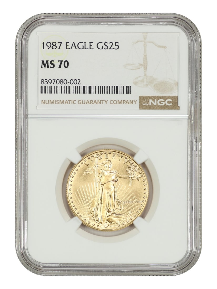 1987 $25 Gold Eagle NGC MS70 - $25 Gold Eagles (1 of 4)