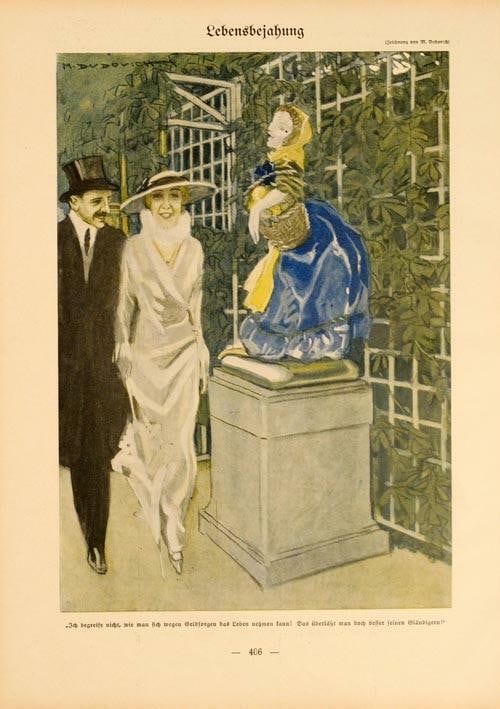 Simplicissimus Original 1913 Marcello Dudovich On Linen Lebensbejahung (1 of 1)