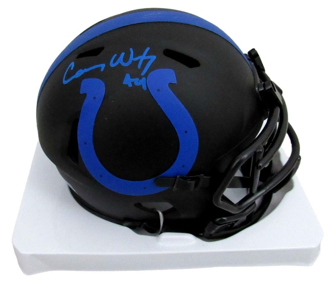 Carson Wentz Signed/ Inscr Indianapolis Colts Eclipse Mini Helmet Fanatics 159901: Carson Wentz Signed/ Inscr Indianapolis Colts Eclipse Mini Helmet Fanatics 159901 Signed by Carson Wentz, the Eagles' former quarterback, this Indianapolis Colts Eclipse Mini Helmet features an offici