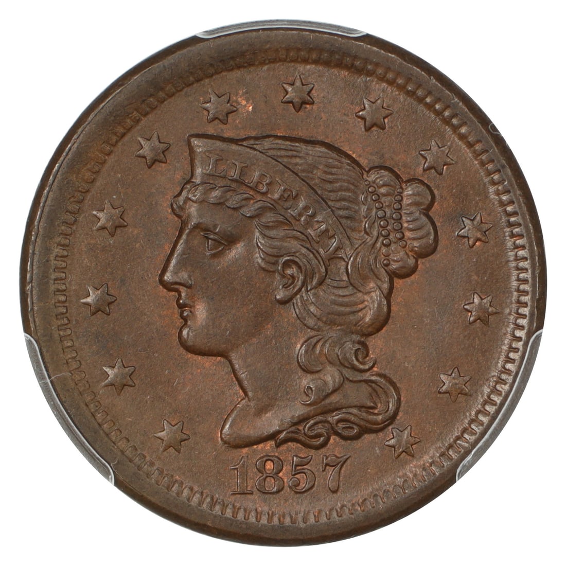 Braided Hair Cent PCGS MS65BN Small Date - 3