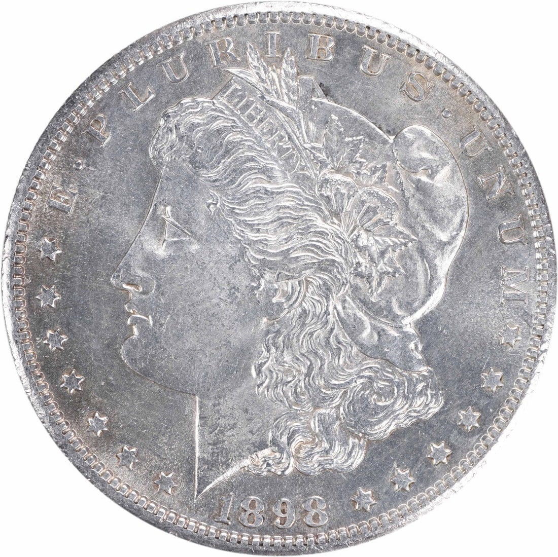 1898-S Morgan Silver Dollar Choice BU Uncertified: 1898-S Morgan Silver Dollar Choice BU Uncertified Choice BU Uncertified 1898-S Morgan Silver Dollar boasts an uncirculated condition, showcasing its natural beauty with minimal wear. This silver coin