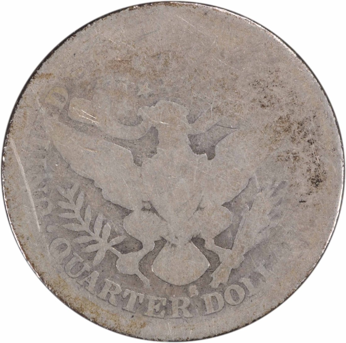 Quarter Mint Mark Centered Barber Silver 1897 Uncertified - 2