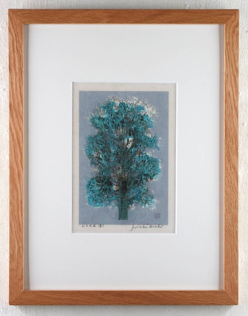 Joichi Hoshi Small Tree Blue Woodblock 1973 Signed Framed Japanese Authentic Art: Joichi Hoshi Small Tree Blue Woodblock 1973 Signed Framed Japanese Authentic Art Item Specifics: Artist: Joichi Hoshi Unit Of Sale: Single Piece Image Orientation: Portrait Signed: Yes Title: Small Tr