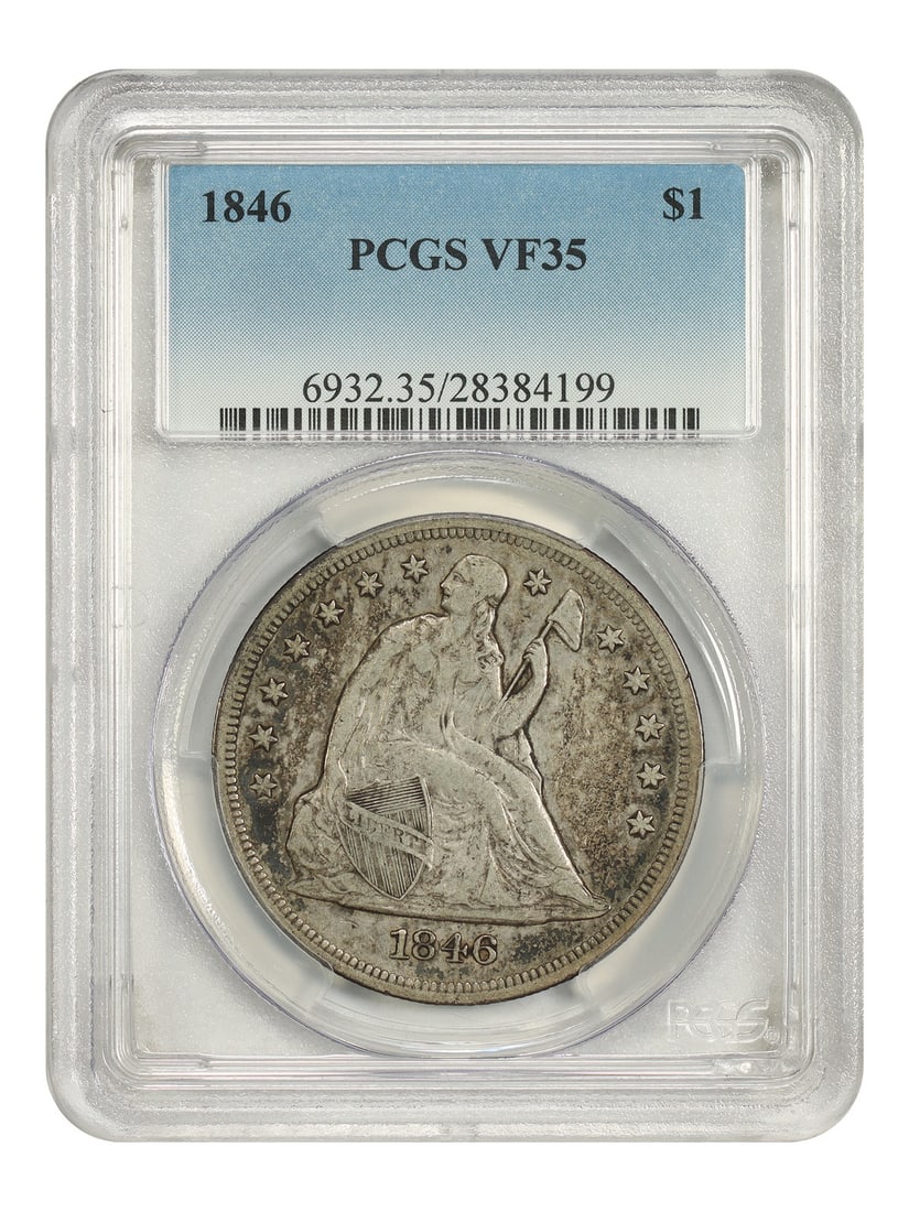 1846 $1 PCGS VF35 - Liberty Seated Dollar (1 of 4)