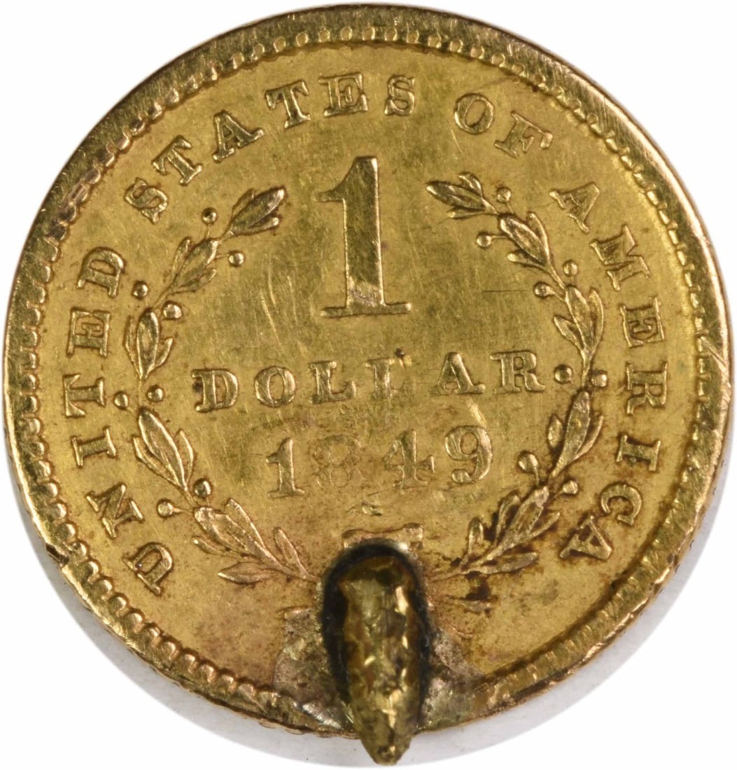 $1 gold type 1 ef solder reverse uncertified 1849 - 2