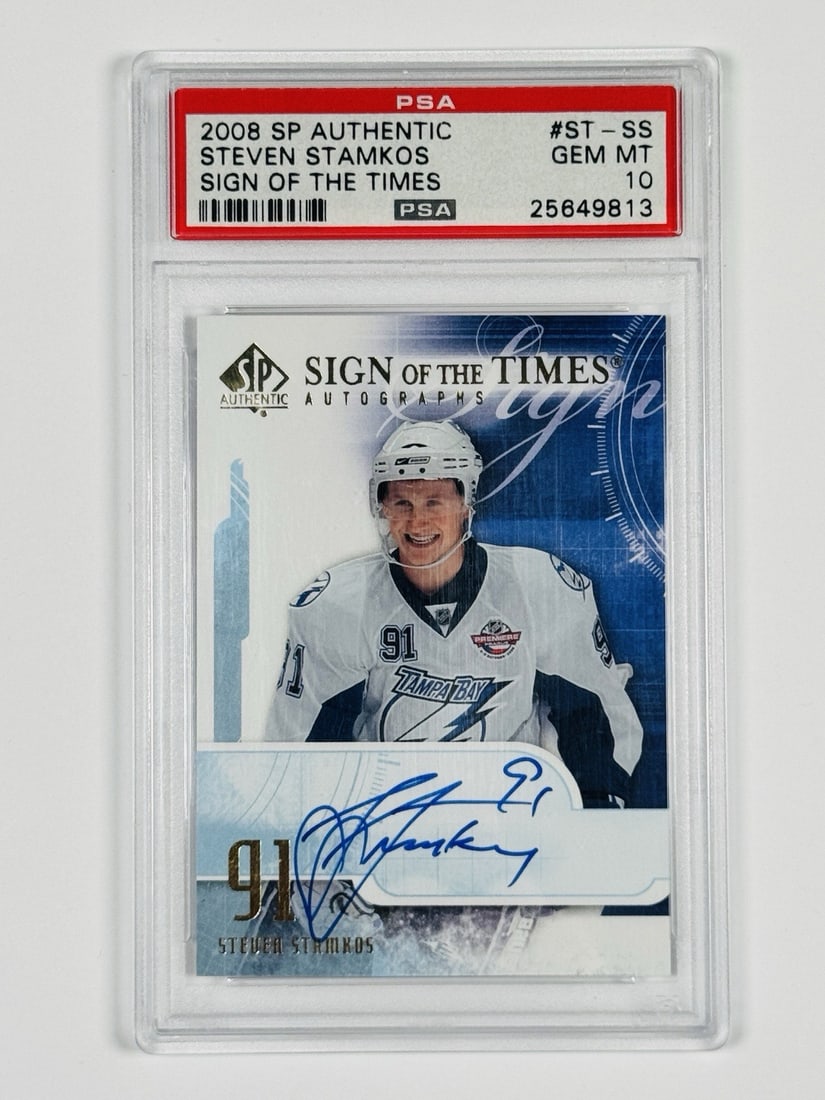 2008 SP STEVEN STAMKOS #ST-SS SIGN OF THE TIMES AUTO RC PSA 10 POP 7 (1 of 2)