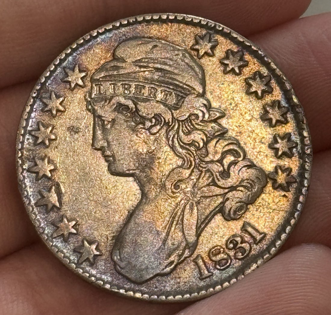 1831 CAPPED BUST HALF DOLLAR RAW VF/ XF - 3