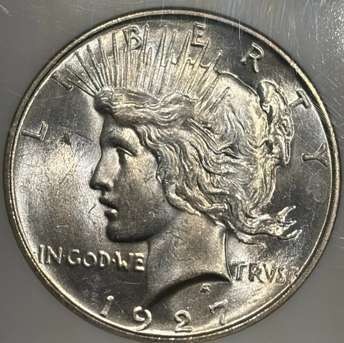 1927-D PEACE DOLLAR NGC MS63 CAC - 2