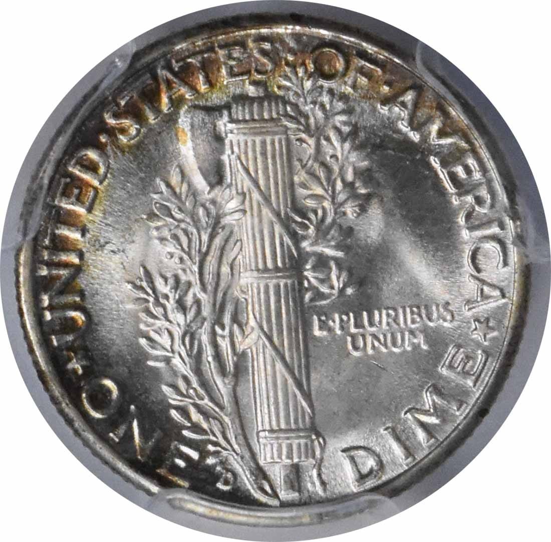 MS68FB Mercury Dime 1944-D Silver - 3