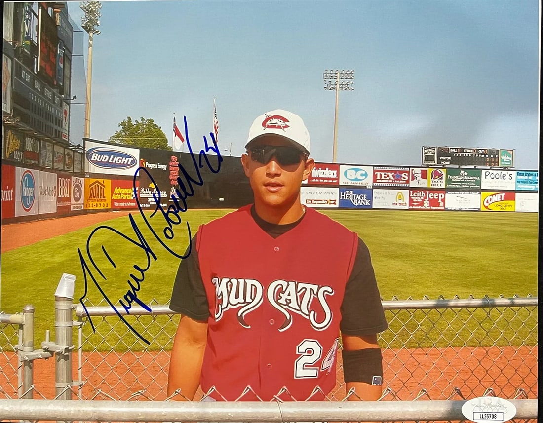 Miguel Cabrera Autographed 8x10 Baseball Photo (JSA): Miguel Cabrera Autographed 8x10 Baseball Photo (JSA) Miguel Cabrera's sharpie signature across the front of this 8x10 baseball photo adds a touch of authenticity to this unique collectible. The James 