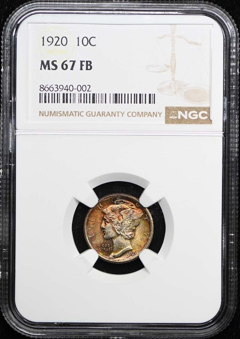 NGC MS67FB Mercury 10c 1920 Dime (1 of 3)