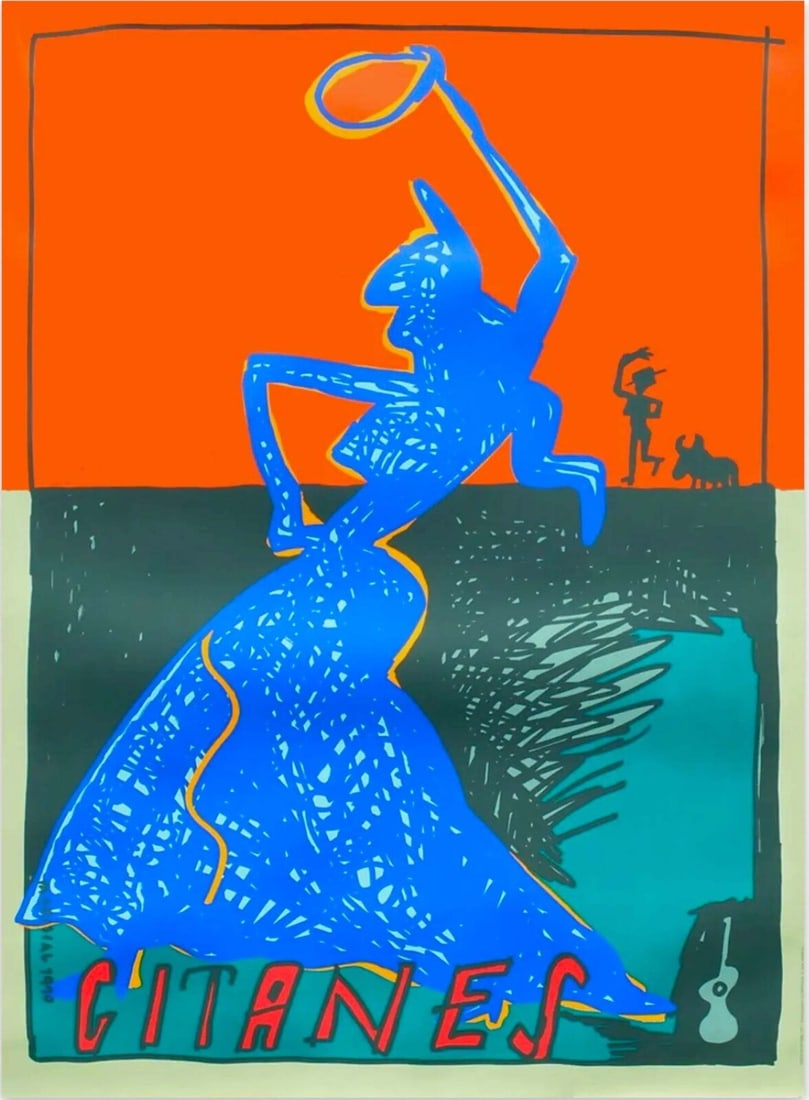 Javier Mariscal C1990'S Flamenco Poster Gitanes Serigraph: Javier Mariscal C1990'S Flamenco Poster Gitanes Serigraph Item Specifics: Artist: Javier Mariscal Unit Of Sale: Single Piece Size: Large Date Of Creation: 1990 Title: Gitanes Material: Canvas Paper Ce