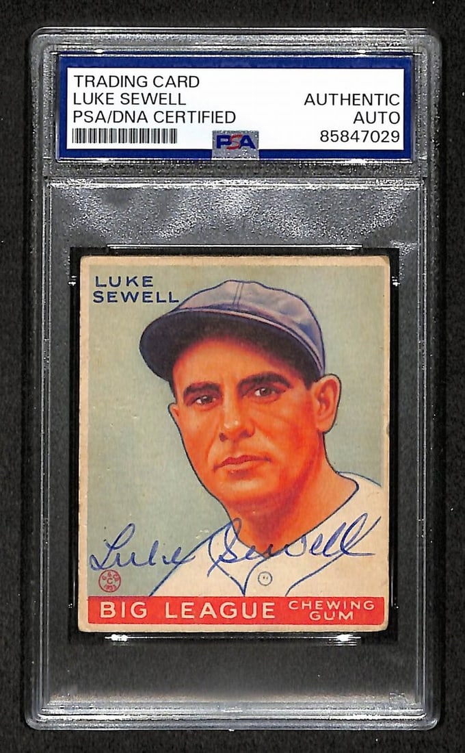 Luke Sewell 1933 Goudey Card #163 Senators Autographed/ Signed PSA/ DNA 210735 (1 of 2)