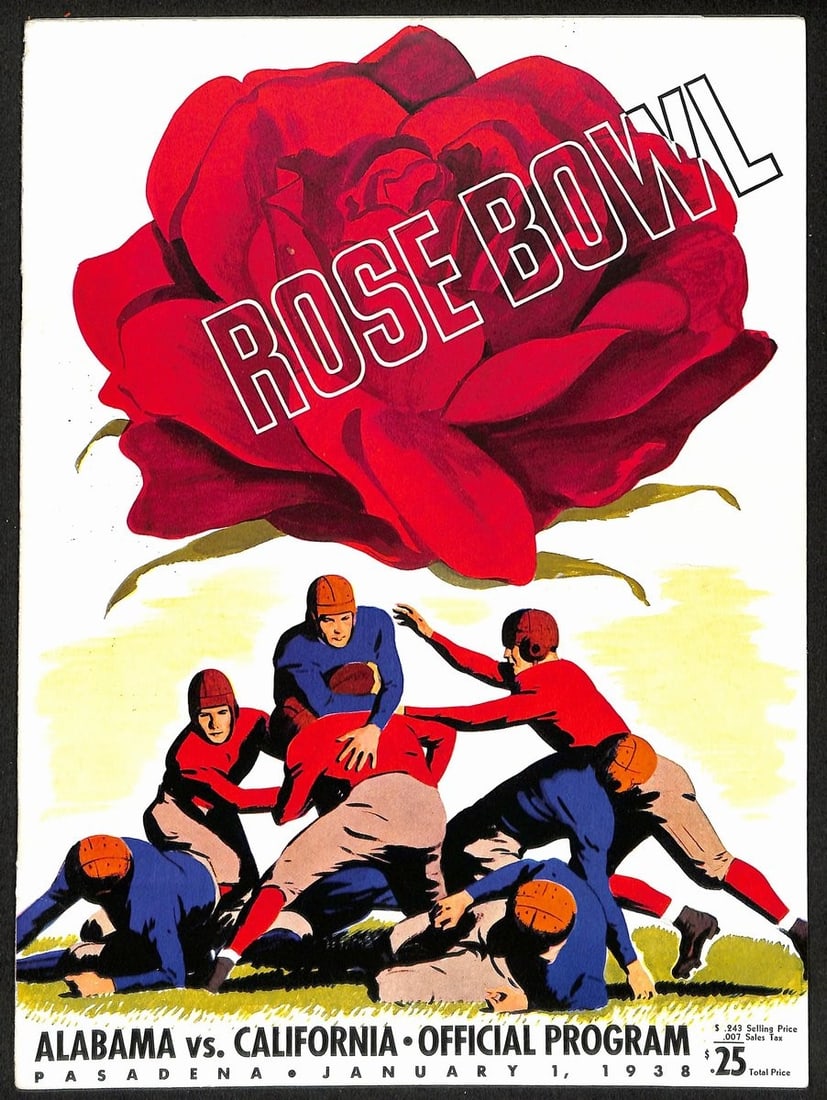 Football game program 1938 NCAA Alabama California Rose Bowl vs: Football game program 1938 NCAA Alabama California Rose Bowl vs Original 1938 NCAA Alabama vs California Rose Bowl football game program. This historic program features the iconic matchup between the 