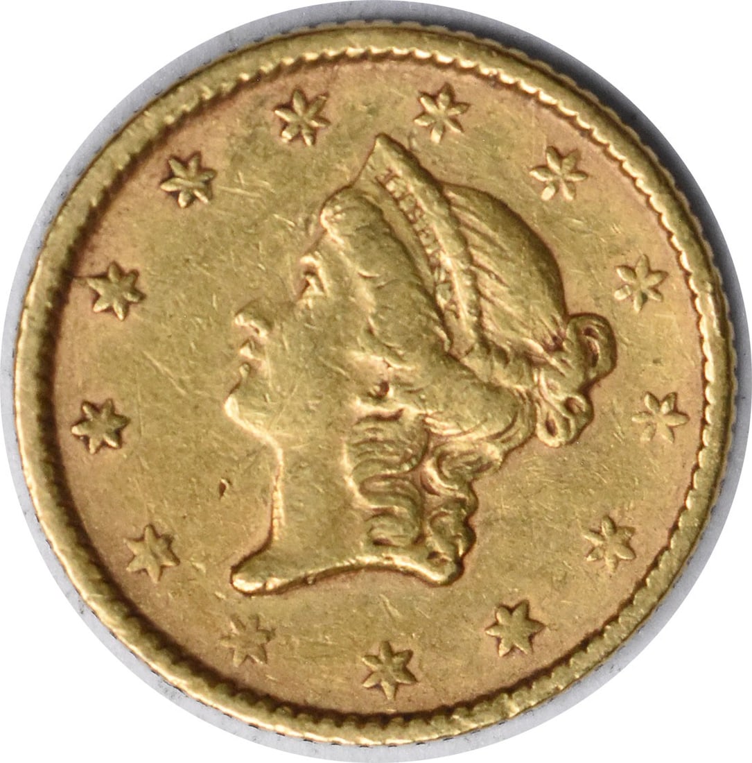 1853 $1 Gold Type 1 EF Uncertified: 1853 $1 Gold Type 1 EF Uncertified The 1853 $1 Gold Type 1 EF Uncertified coin boasts an impressive 0.9 gold fineness and weighs a substantial 1.67 grams, making it a notable piece among circulated co