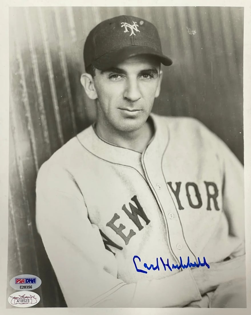 Carl Hubbell Autographed 8x10 Baseball Photo (PSA): Carl Hubbell Autographed 8x10 Baseball Photo (PSA) Carl Hubbell's sharpie signature across the front of this 8x10 baseball photo adds a touch of authenticity to this rare collectible. The Professional