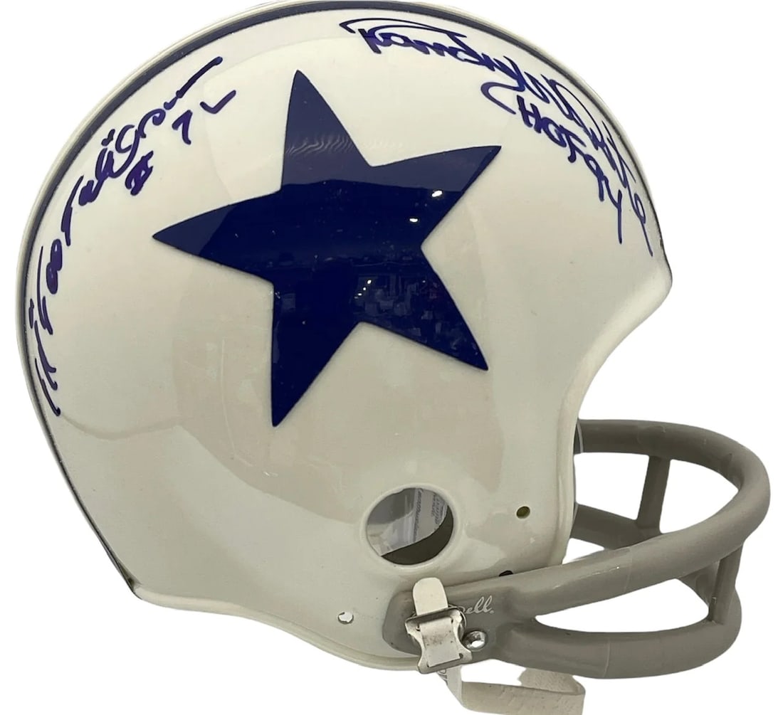 Cowboys helmet signed by Drew Pearson and Randy White too tall Ed Jones (1 of 2)