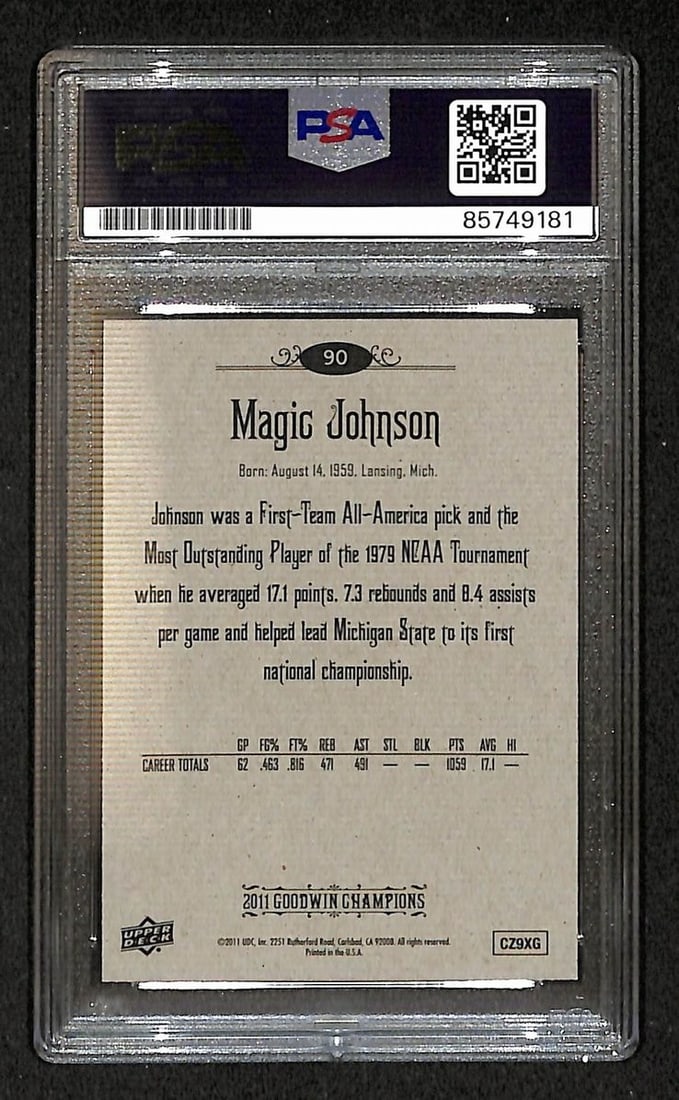 Magic Johnson 2011 Upper Deck Goodwin Signed/ Auto Card #90 PSA/ DNA BA206361 - 2