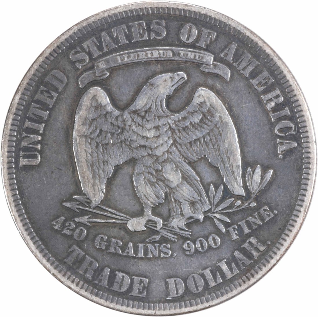 Uncertified EF 1877 Trade Silver Dollar - 2