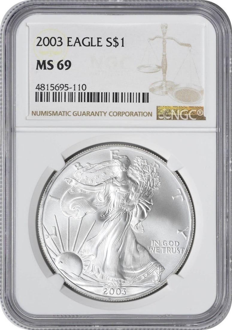 2003 American Silver Eagle Dollar MS69 NGC Mint State 69 (1 of 1)
