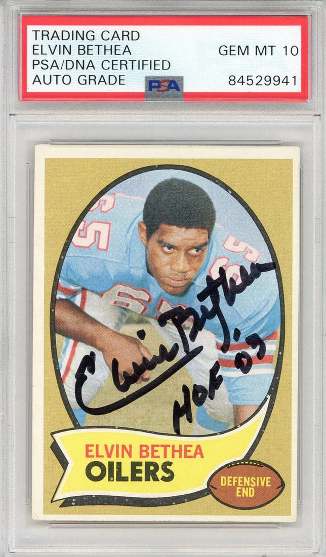 Elvin Bethea "HOF 03" Autographed 1970 Topps Card #43 (PSA Auto 10) (1 of 2)
