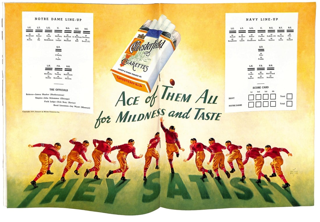 Navy vs Notre Dame College Program 1937 10 23 - 2