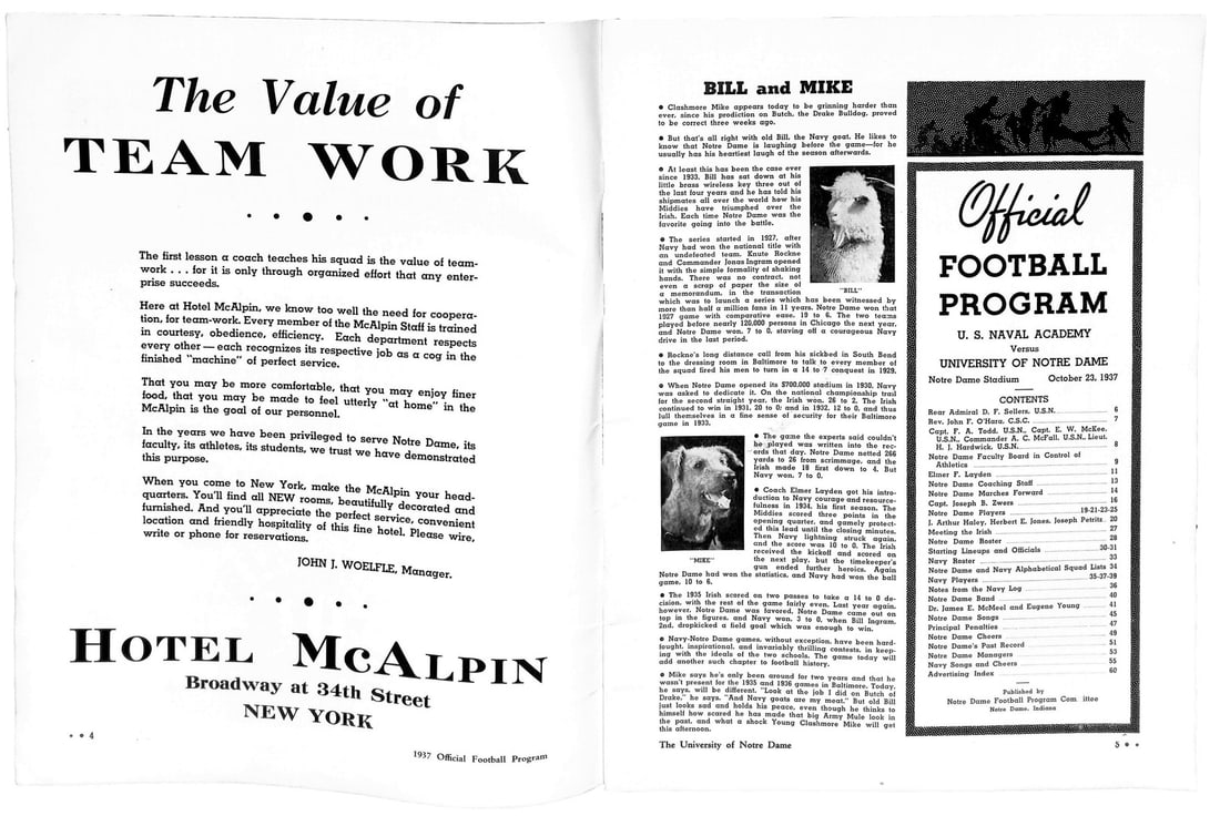 Navy vs Notre Dame College Program 1937 10 23 - 3