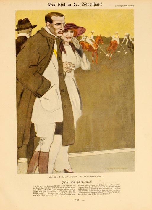 Polo match on linen original by Marcello Dudovich simplicissimus 1913 (1 of 1)