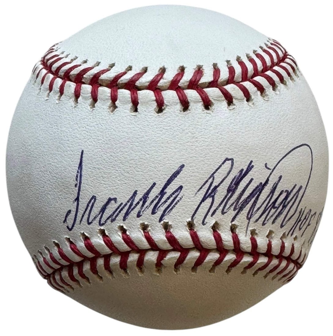 Frank Robinson Autographed Official Major League Baseball (PSA/ MLB): Frank Robinson Autographed Official Major League Baseball (PSA/ MLB) Signed in blue pen across the sweet spot of an official MLB baseball, Frank Robinson's mark adds a personal touch to this iconic pi