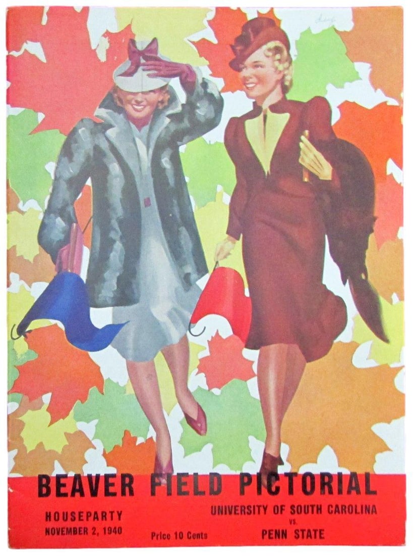 1940 Penn State Nittany Lions vs South Carolina College Football Program 137534: 1940 Penn State Nittany Lions vs South Carolina College Football Program 137534 Original 1940 Penn State Nittany Lions vs South Carolina College Football Program. This vintage program features the ico