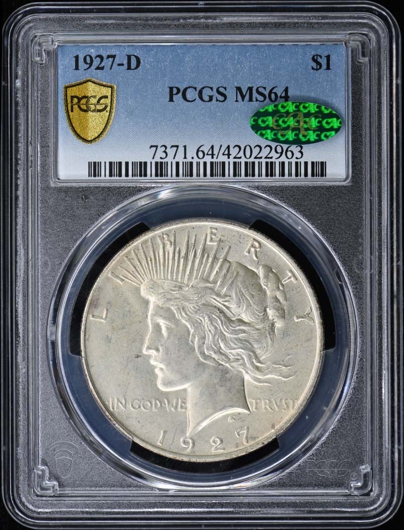 1927-D $1 Peace Dollar PCGS MS64 (CAC) (1 of 1)
