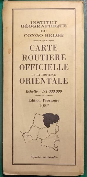 Belgian Congo Road Map Africa Province Orientale Carte (1 of 1)
