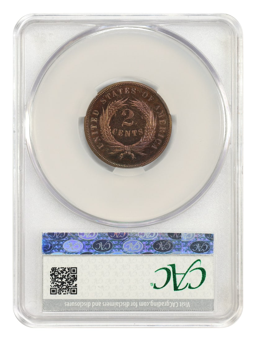 1866 2C CACG PR66RB - Two Cent - Desirable Proof Issue - 2