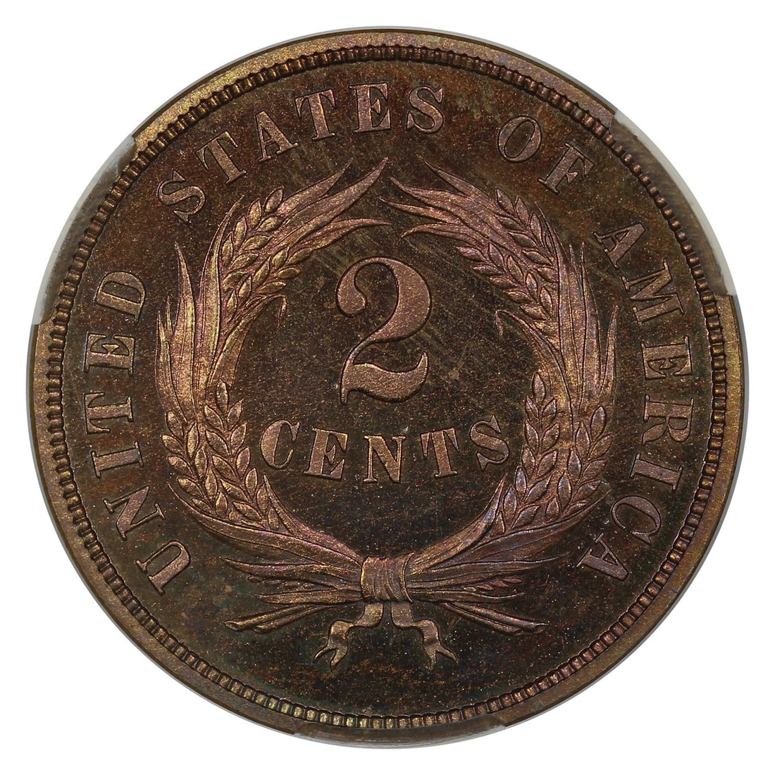 1866 2C CACG PR66RB - Two Cent - Desirable Proof Issue - 4