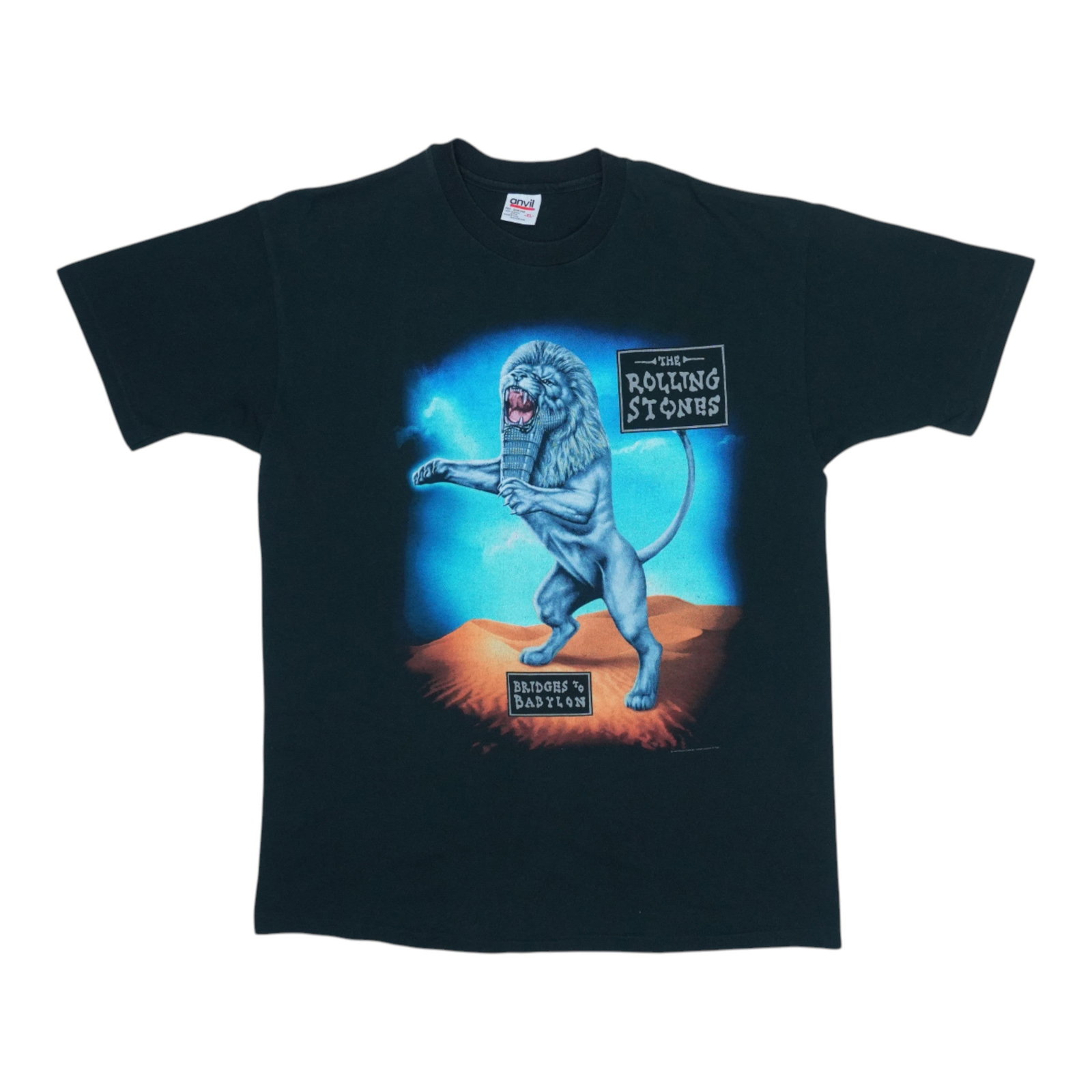 1997 Rolling Stones Bridges To Babylon Tour Shirt: 1997 Rolling Stones Bridges To Babylon Tour Shirt Extra Large 1997 Rolling Stones Bridges To Babylon Tour Shirt. This vintage tour shirt features front and back graphics, with a black color and 100% c