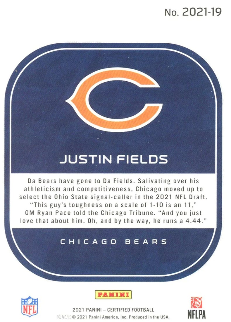 Justin Fields 2021 Panini Card - 2