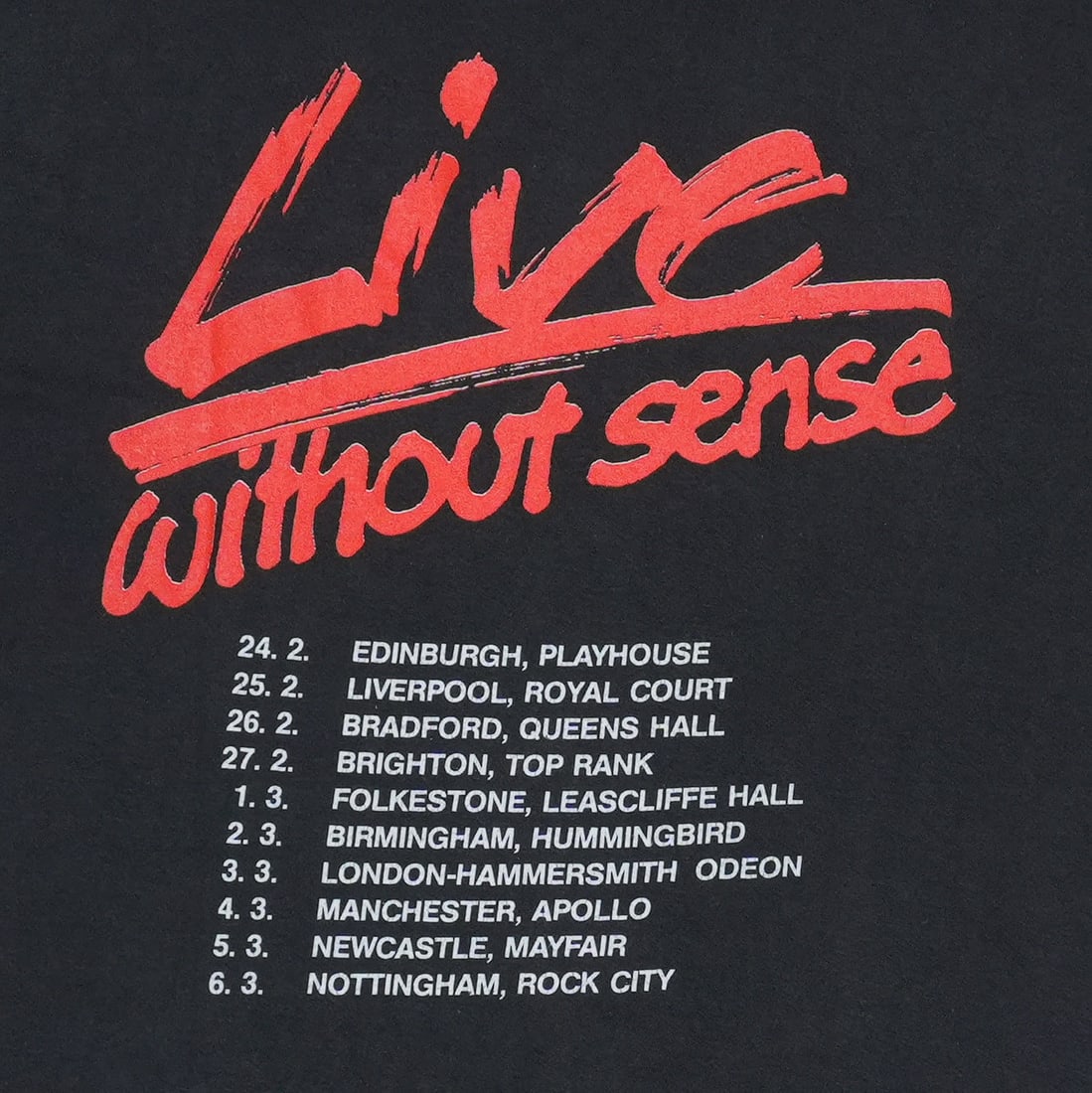 Sense Destruction Shirt Without Live 1989 - 4