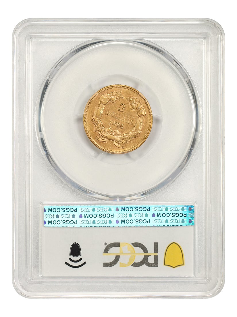 $3 PCGS MS61 1864 Three Dollar - 2