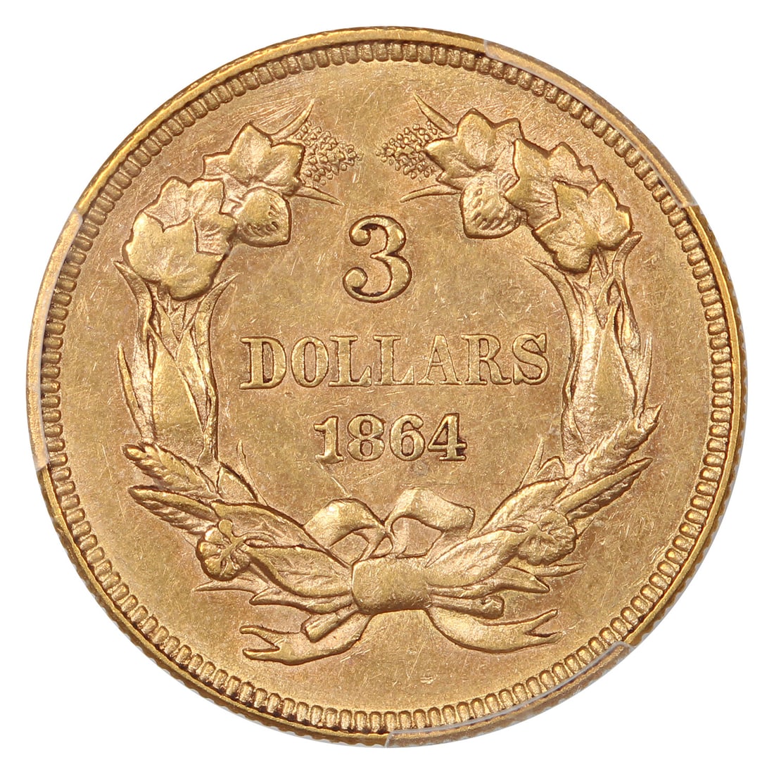 $3 PCGS MS61 1864 Three Dollar - 4