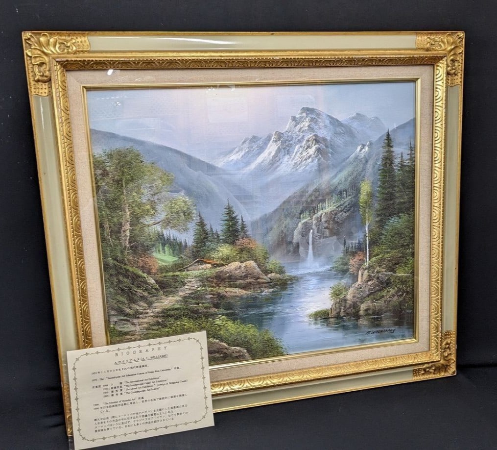 A.L. Williams Alpine Mountain Landscape Original Acrylic Painting Framed (1 of 8)