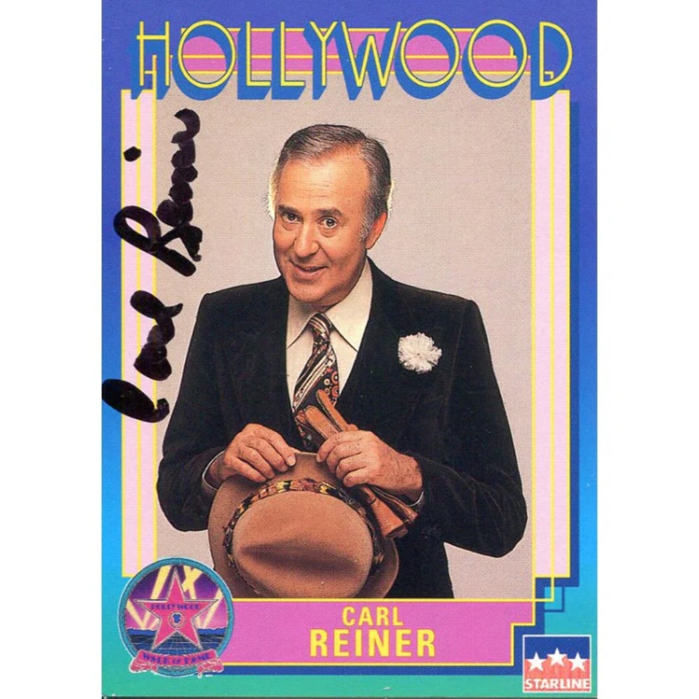 Carl Reiner Autographed Hollywood Card: Carl Reiner Autographed Hollywood Card Carl Reiner's sharpie signature adds a touch of Hollywood glamour to this unique card, bearing the mark of a legendary comedian and writer. The card itself is a 
