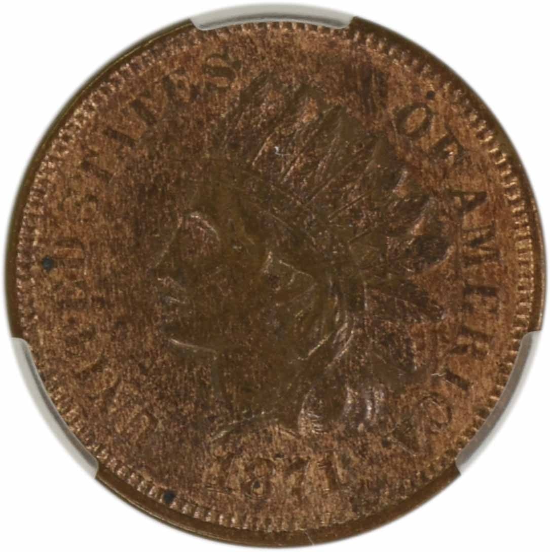 Indian Cent AU55BN CACG - 2