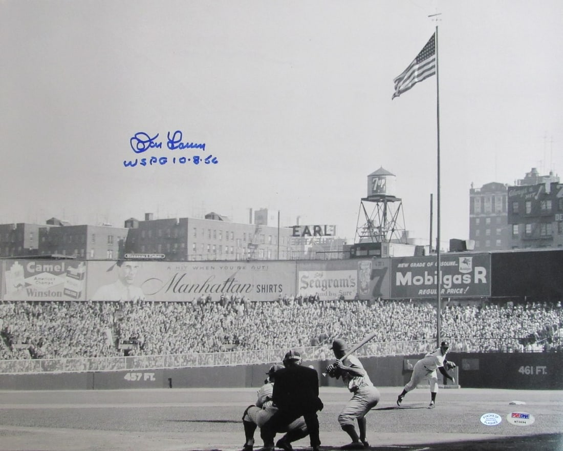 Don Larsen Yankees Auto/ Inscribed 1956 Perfect Game 16x20 Photo PSA/ DNA 209086: Don Larsen Yankees Auto/ Inscribed 1956 Perfect Game 16x20 Photo PSA/ DNA 209086 Item Specifics: Autograph Authentication: Professional Sports Authenticator (PSA) Original/Reprint: Original Product: P