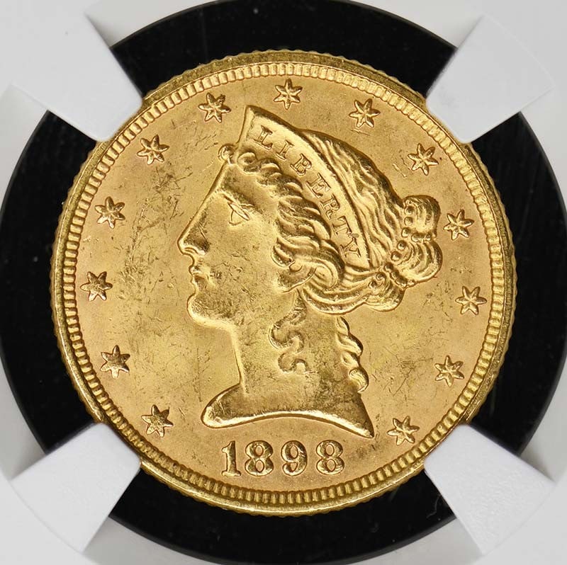 1898 Half Eagle - Motto $5 NGC MS64+ - 2