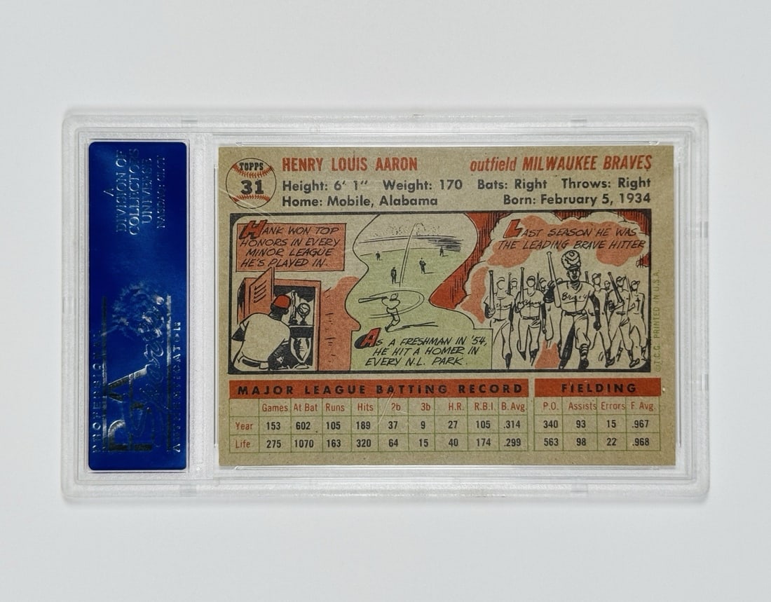 1956 TOPPS HANK AARON #31 PSA 7 - 2
